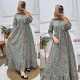 Baju Dress Bunga Lestari hijau