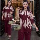 Baju Setelan Arina burgundy