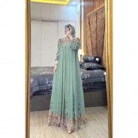 Baju Dress Pesta Viona sage