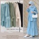 Baju Setelan Karin blue dem
