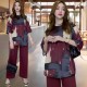 Baju Setelan Maya burgundy