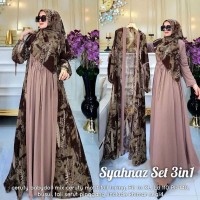 baju 3in1 gamis syahnaz set moca