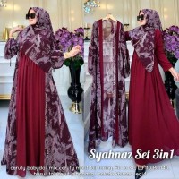 baju 3in1 gamis syahnaz maron