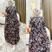 gamis vanila midi dress hitam