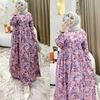 gamis vanila midi dress pink