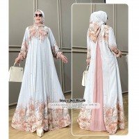 Gamis inaya set hijab soft blue