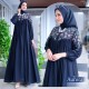 Gamis aurora bordir navy