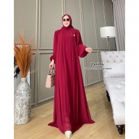 Gamis zahra set hijab maron