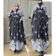 gamis kaftan bunga hitam