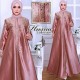 gamis husna dress satin peach