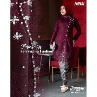 kebaya set tunik janggan maron