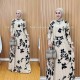 gamis rayon motif flower dress