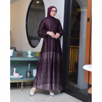 gamis silk premium motif dress