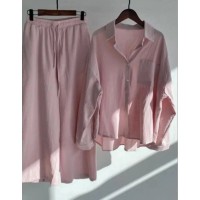 setelan linen arafah pink